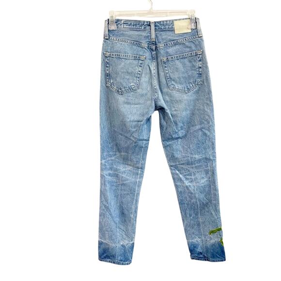 AG Adriano Goldschmied The Phoebe Tapered Jeans Distressed Light Wash Denim 24R - Picture 2 of 9